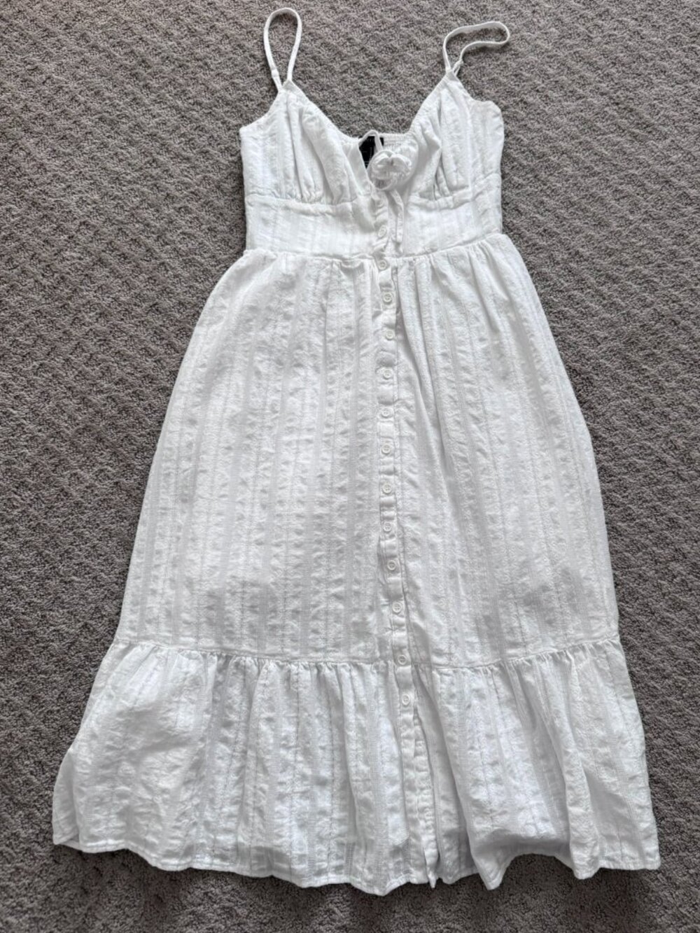 Forever 21 white textured midi sundress